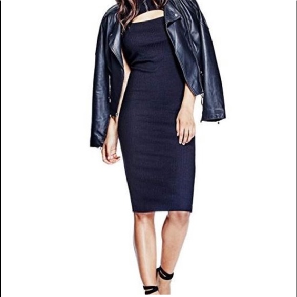 Sleeveless Ribbed Midi Dress- Black - Picture 8 of 8